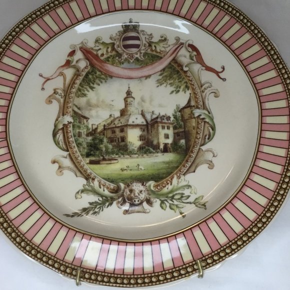 Set of 4 Antiche Riproduzioni Mid Century Decorative Plates with Wall Plate Hold - Picture 3 of 7